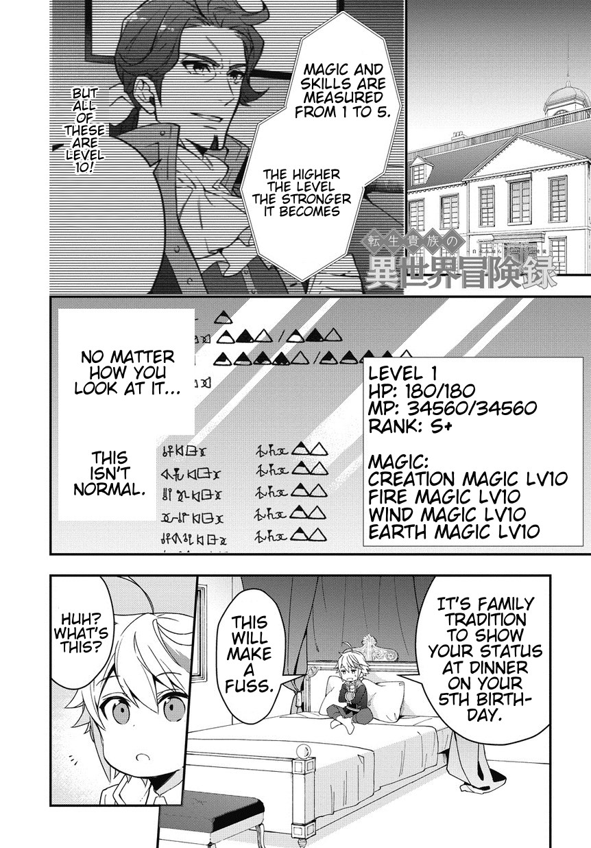 Tensei Kizoku no Isekai Boukenroku ~Jichou wo Shiranai Kamigami no Shito~ – Chapter 2 – Page 1