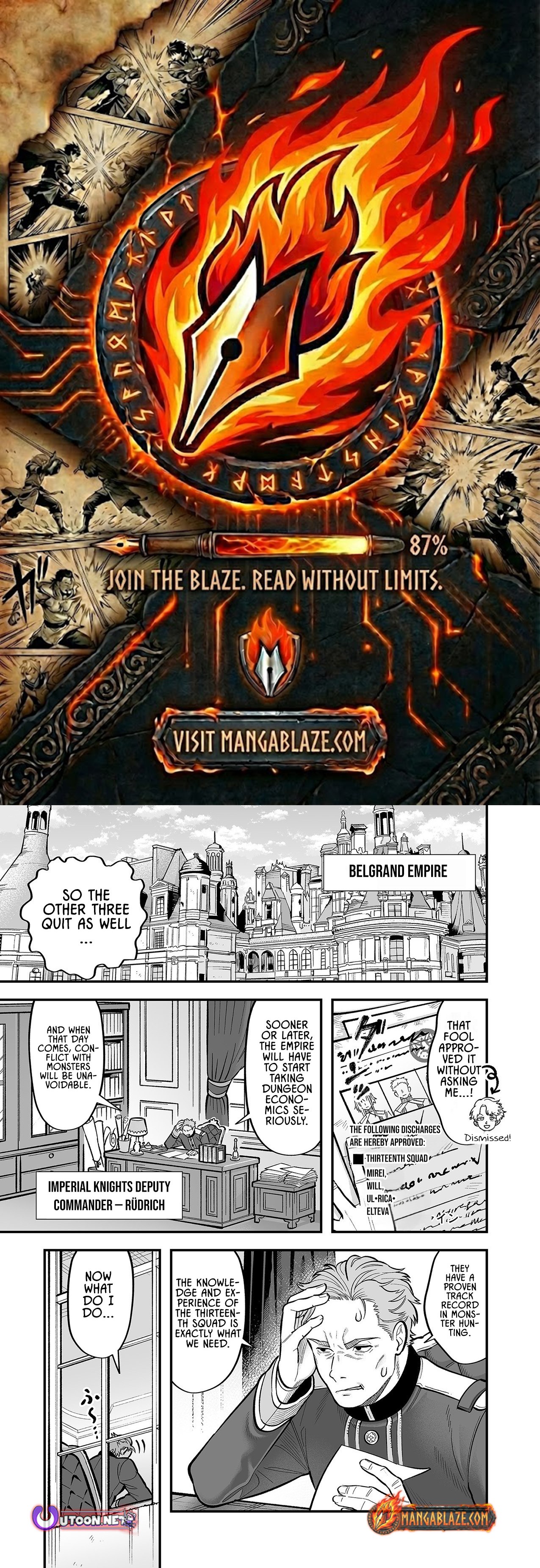 Haiiro no Ash ~Teikoku Kishidan wo Kubi ni Natta Ore wa Dungeon Toshi de Haiiro no Jinsei wo Hikkuri Kaesu~ – Chapter 5 – Page 1