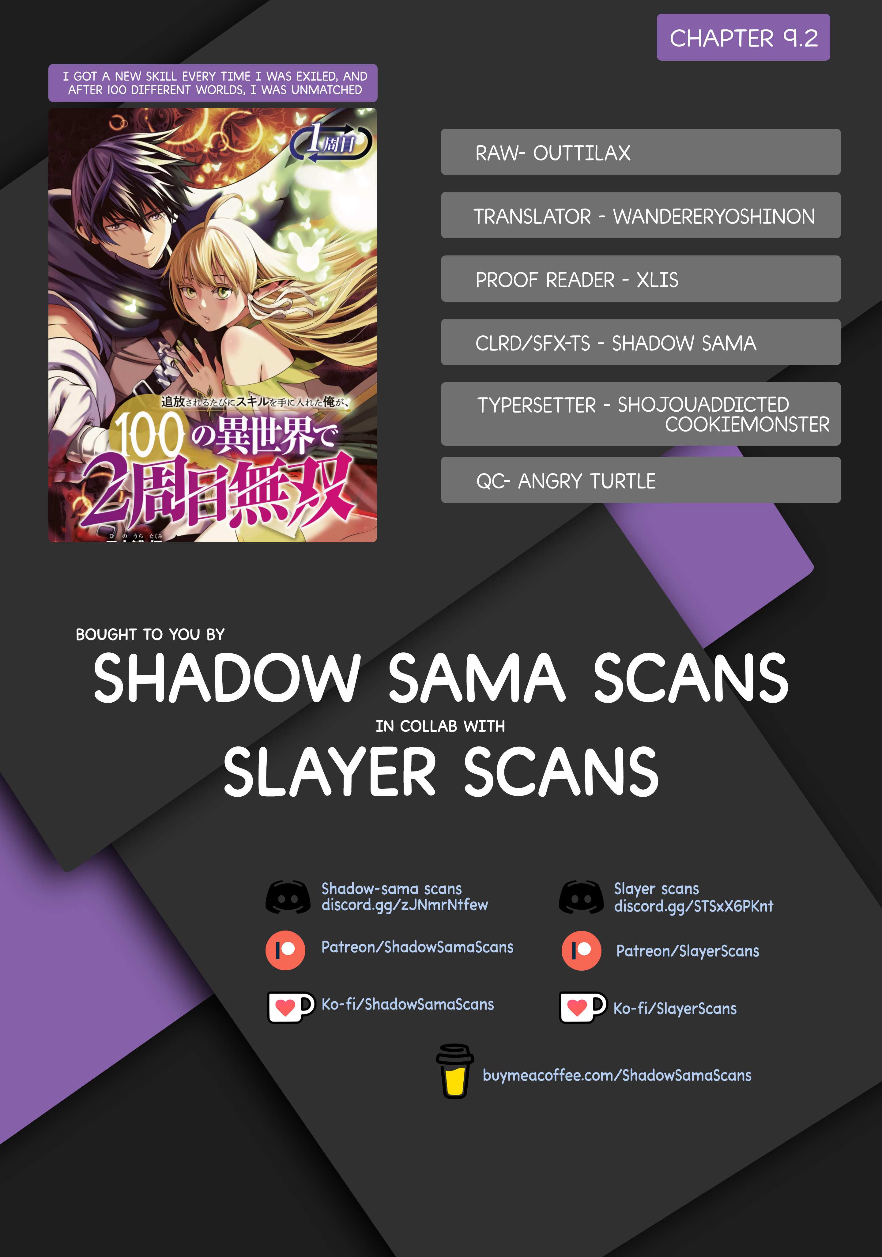 Tsuihou Sareru Tabi ni Skill wo Te ni Ireta Ore ga, 100 no Isekai de 2-shuume Musou – Chapter 9.2 – Page 1