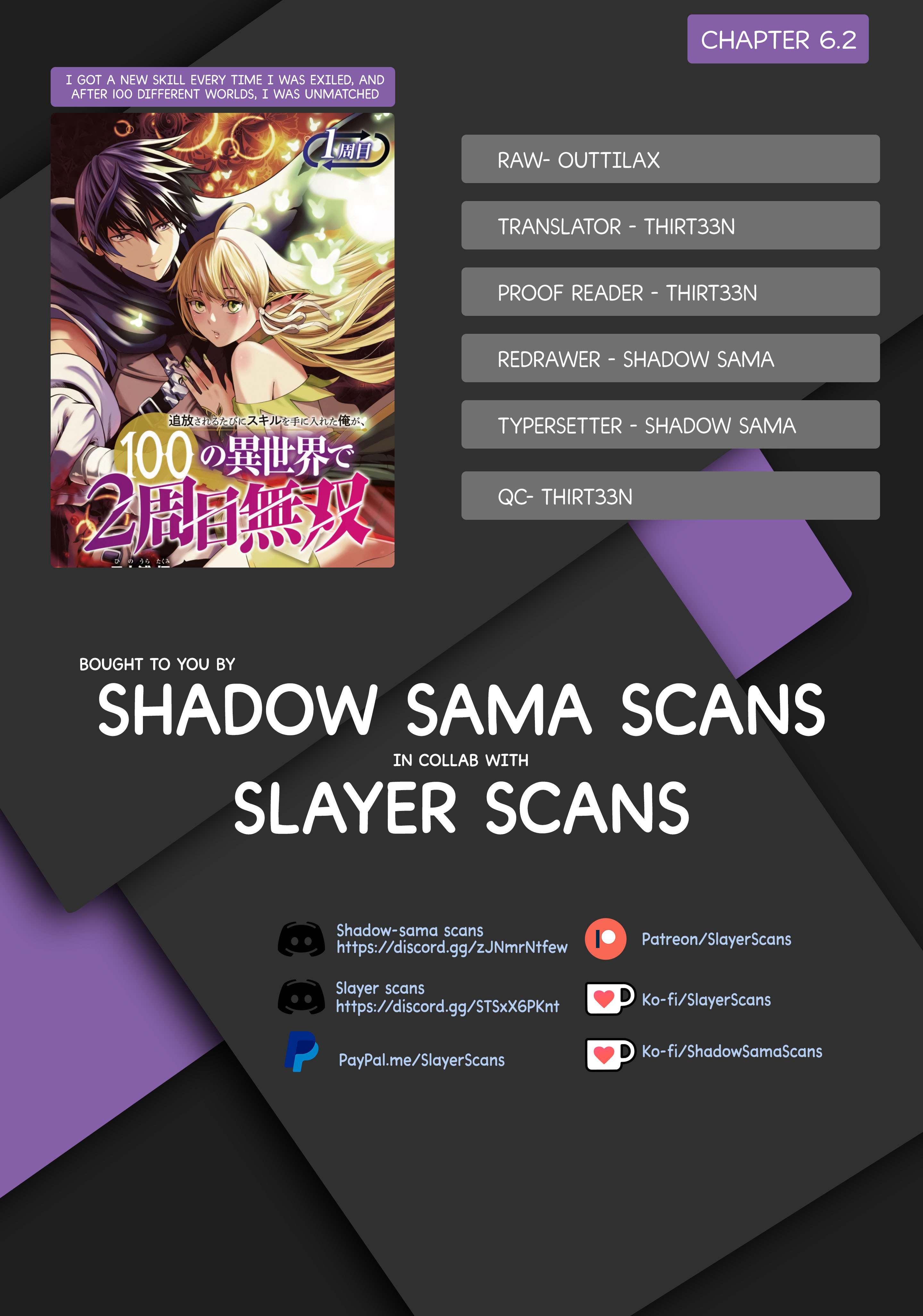 Tsuihou Sareru Tabi ni Skill wo Te ni Ireta Ore ga, 100 no Isekai de 2-shuume Musou – Chapter 6.2 – Page 1