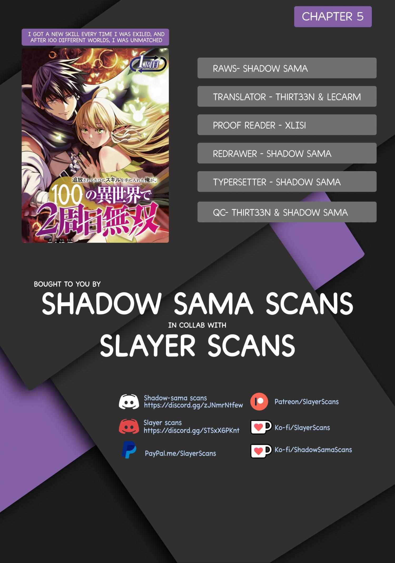 Tsuihou Sareru Tabi ni Skill wo Te ni Ireta Ore ga, 100 no Isekai de 2-shuume Musou – Chapter 5 – Page 1