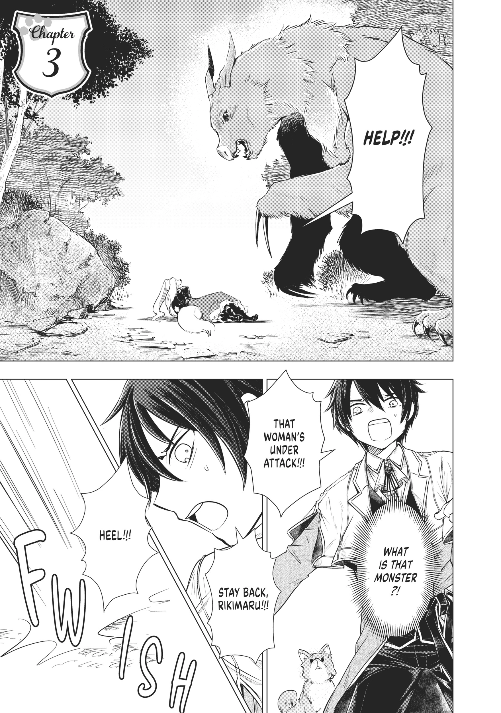 Uchi no Inu ga Tsuyosugirun desu ga?! ~ Tensei Shitara Megami-sama no Shukufuku de Sekai wo Sukuu Koto ni narimashita – Chapter 03 – Page 1